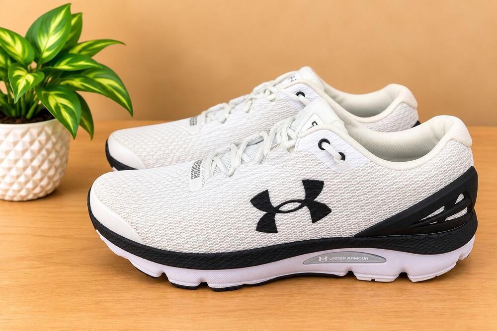 USED Under Armour Men's Charged Gemini Running Shoes White Size 13 US